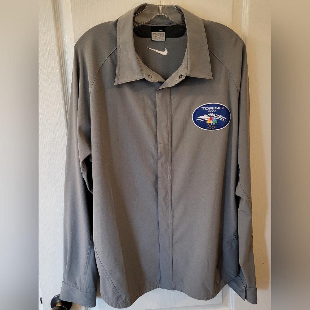 NBC Nike Torino 2006 Olympics Long Sleeve Large Grey Shirt ACG EUC Looks New